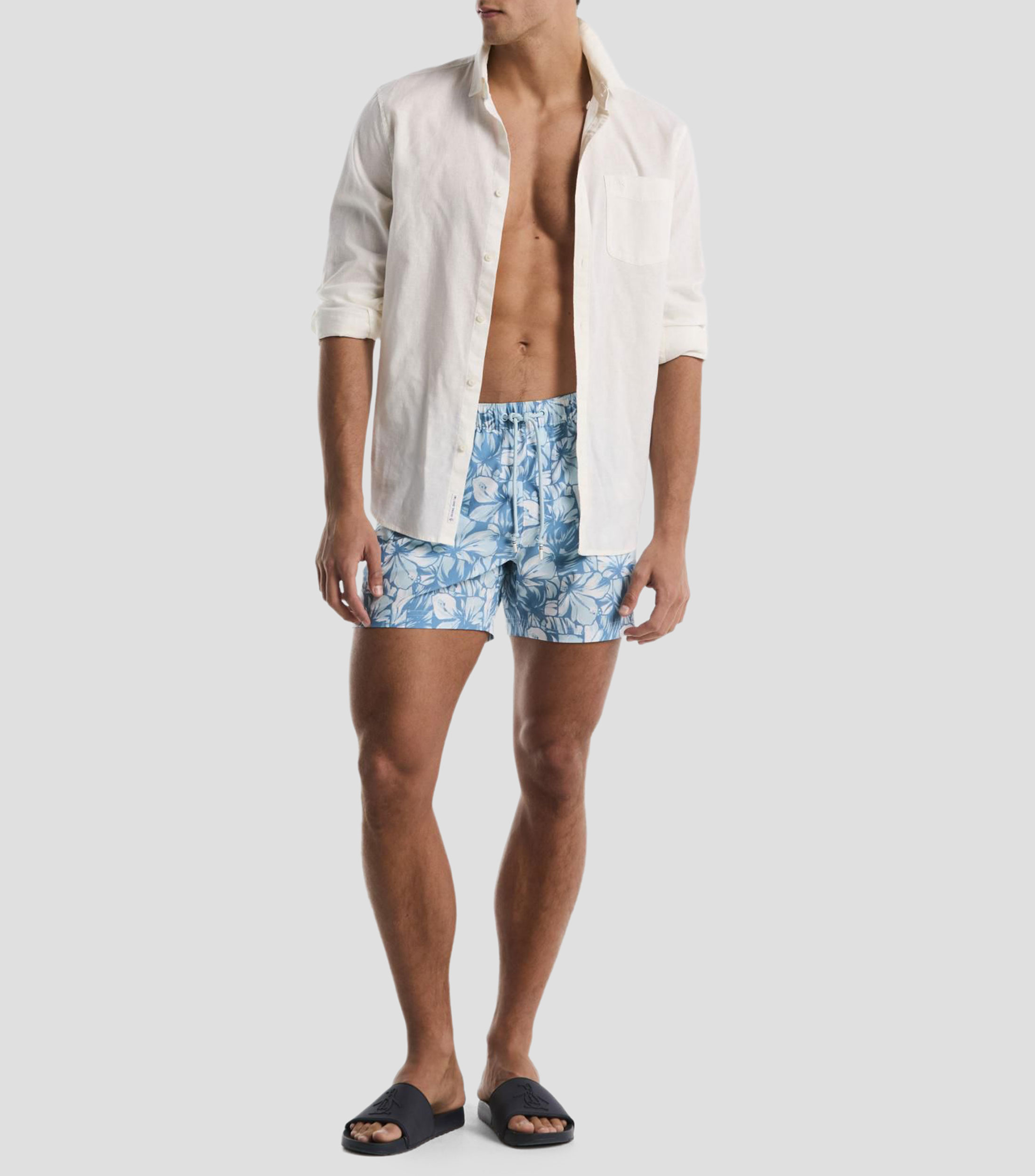 Traje de baño largo estampado Hombre